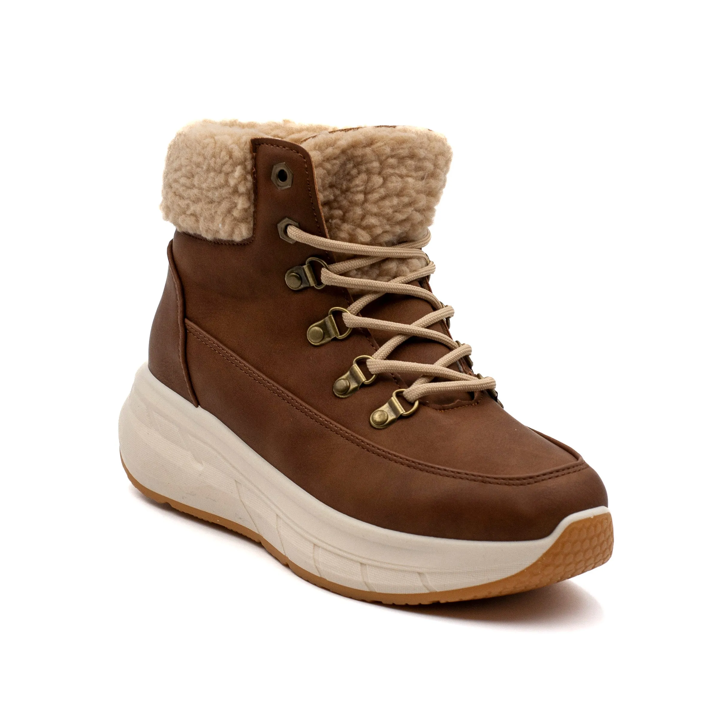 Alquimia Botin mujer con cordon color caramelo