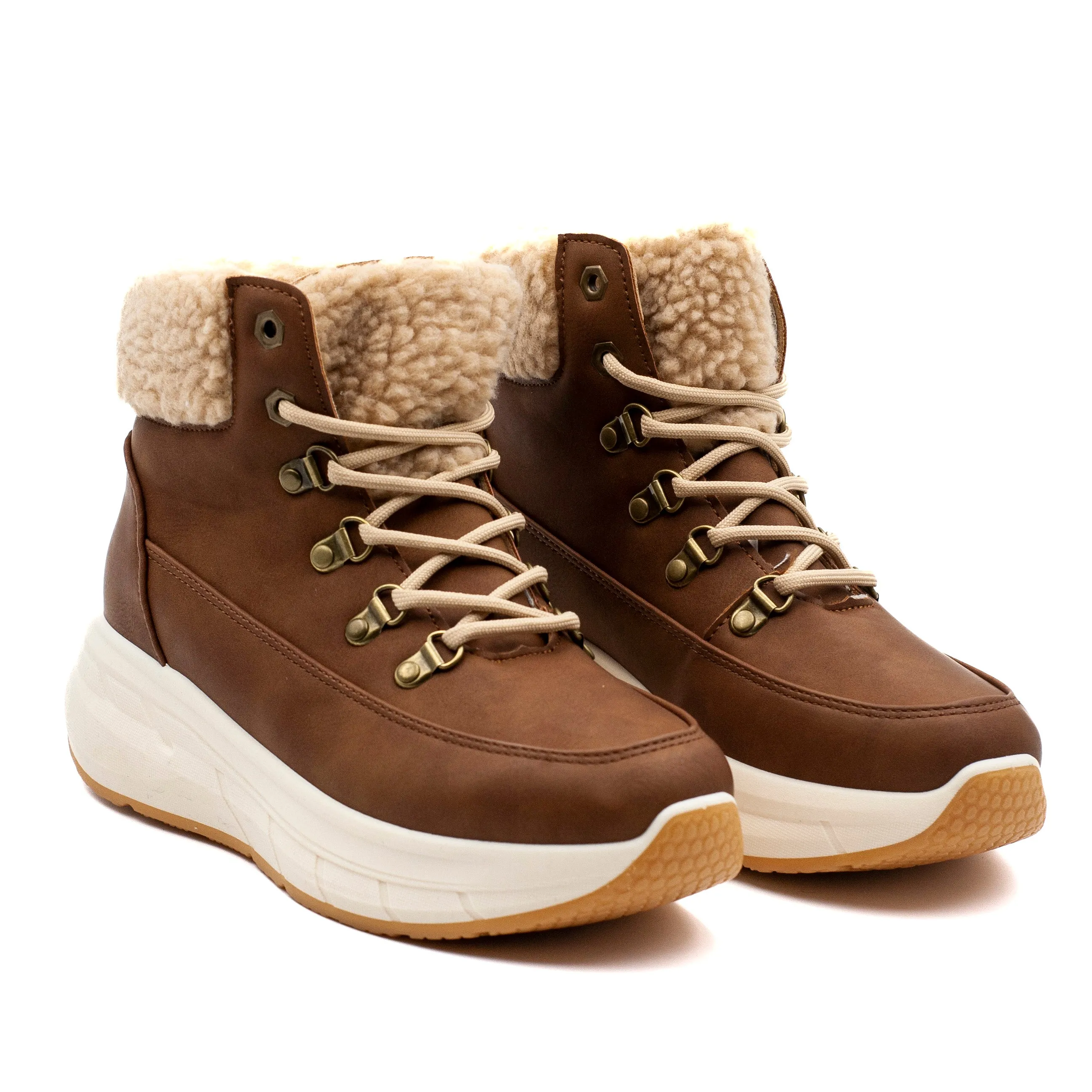 Alquimia Botin mujer con cordon color caramelo