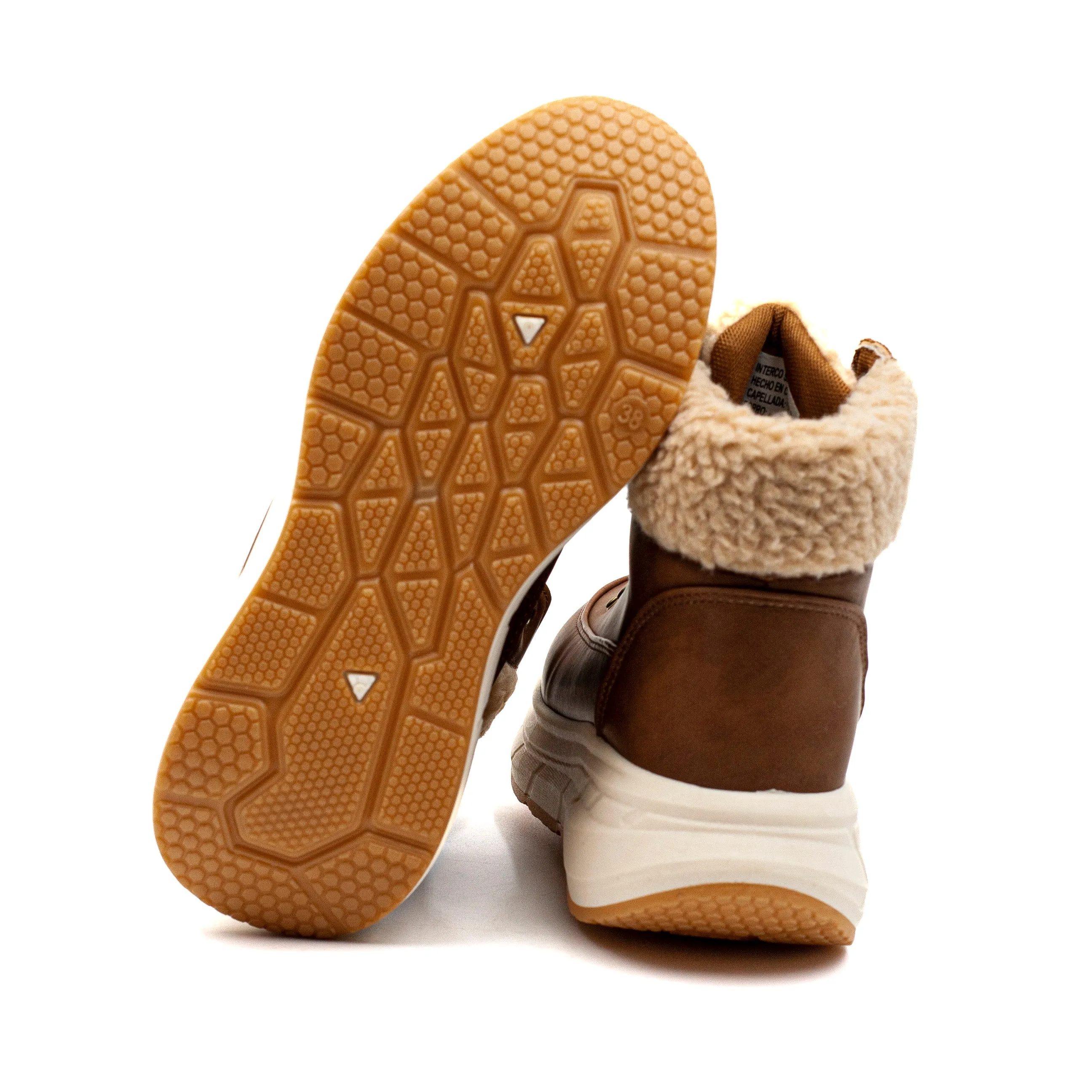 Alquimia Botin mujer con cordon color caramelo