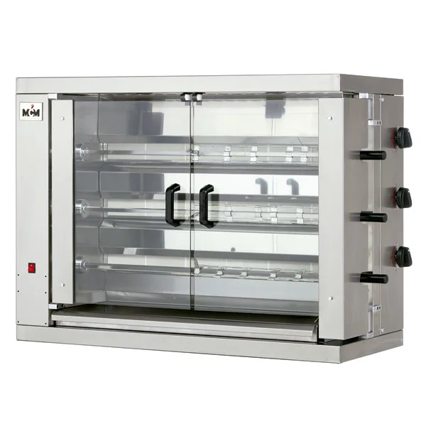 Asador de pollos a gas MCM 3EG de 3 espadas