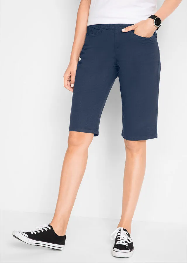 Bermudas elásticas (2 unidades) azul marino+denim claro