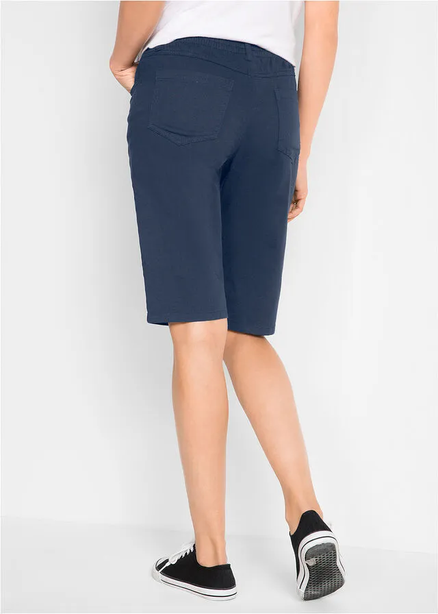 Bermudas elásticas (2 unidades) azul marino+denim claro
