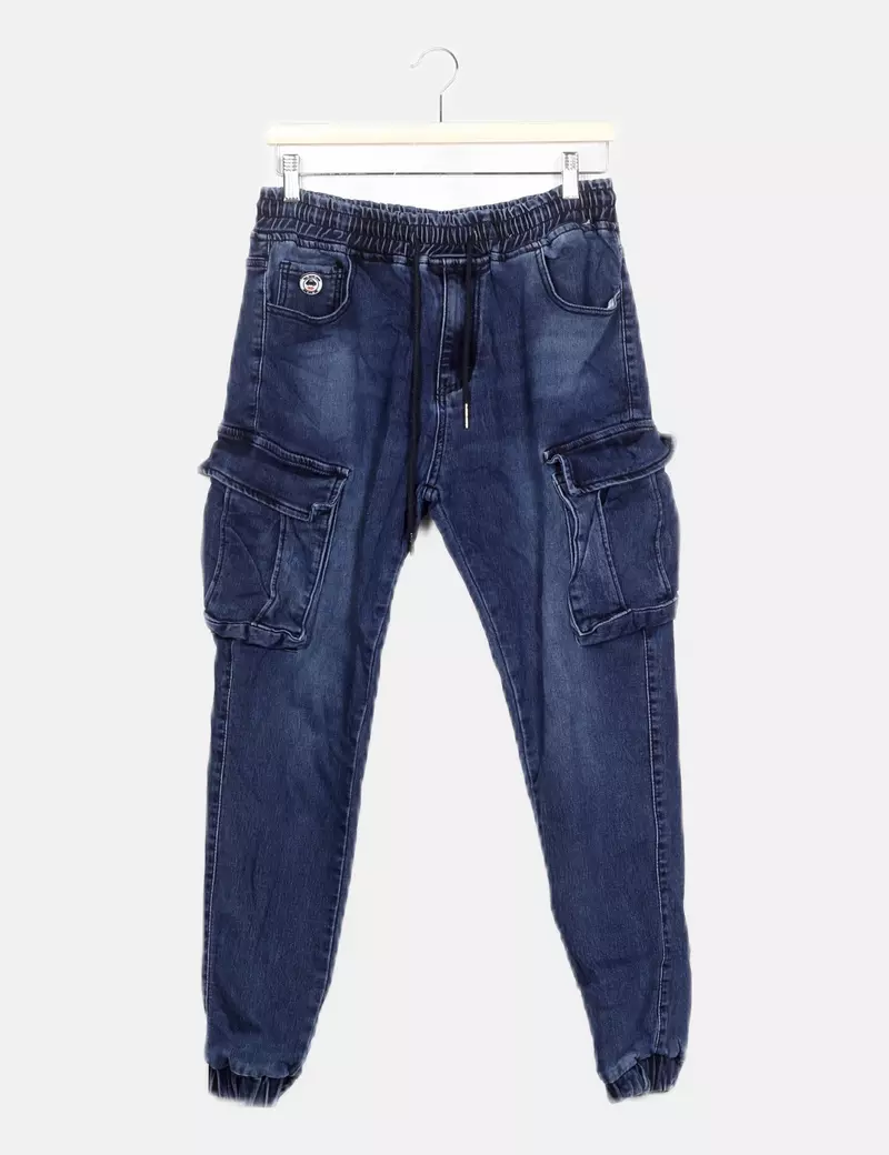 Best Italian Brand Pantalón cargo azul marino
