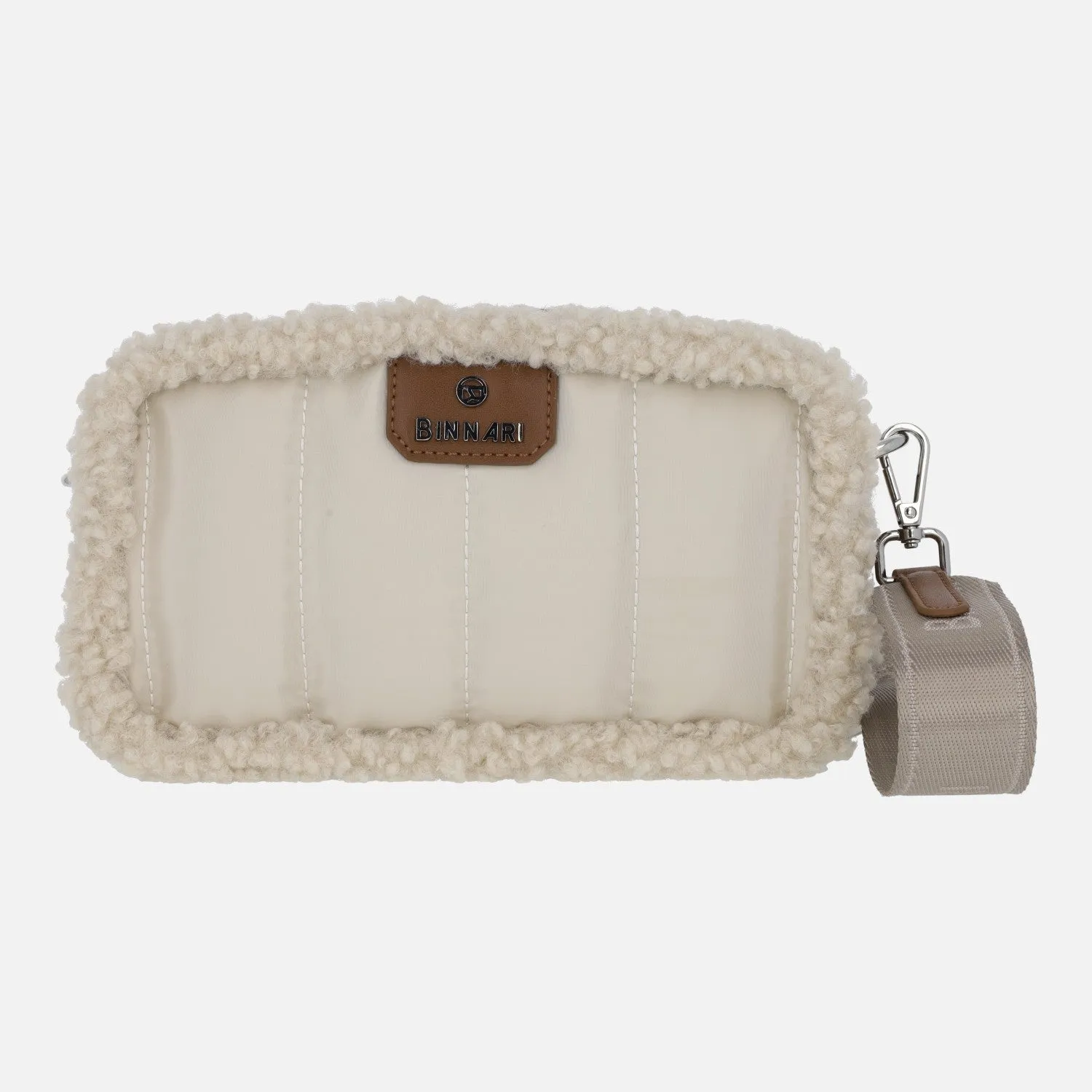 Bolsos bandolera Isabella en combinado beige con borreguillo