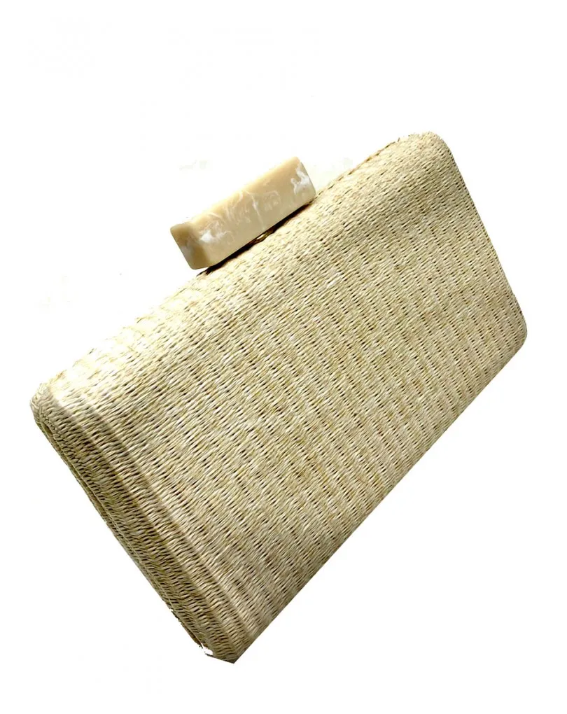 BOLSOS CLUTCH BEIGE DE RAFIA APROPIADOS PARA CUALQUIER EVENTO