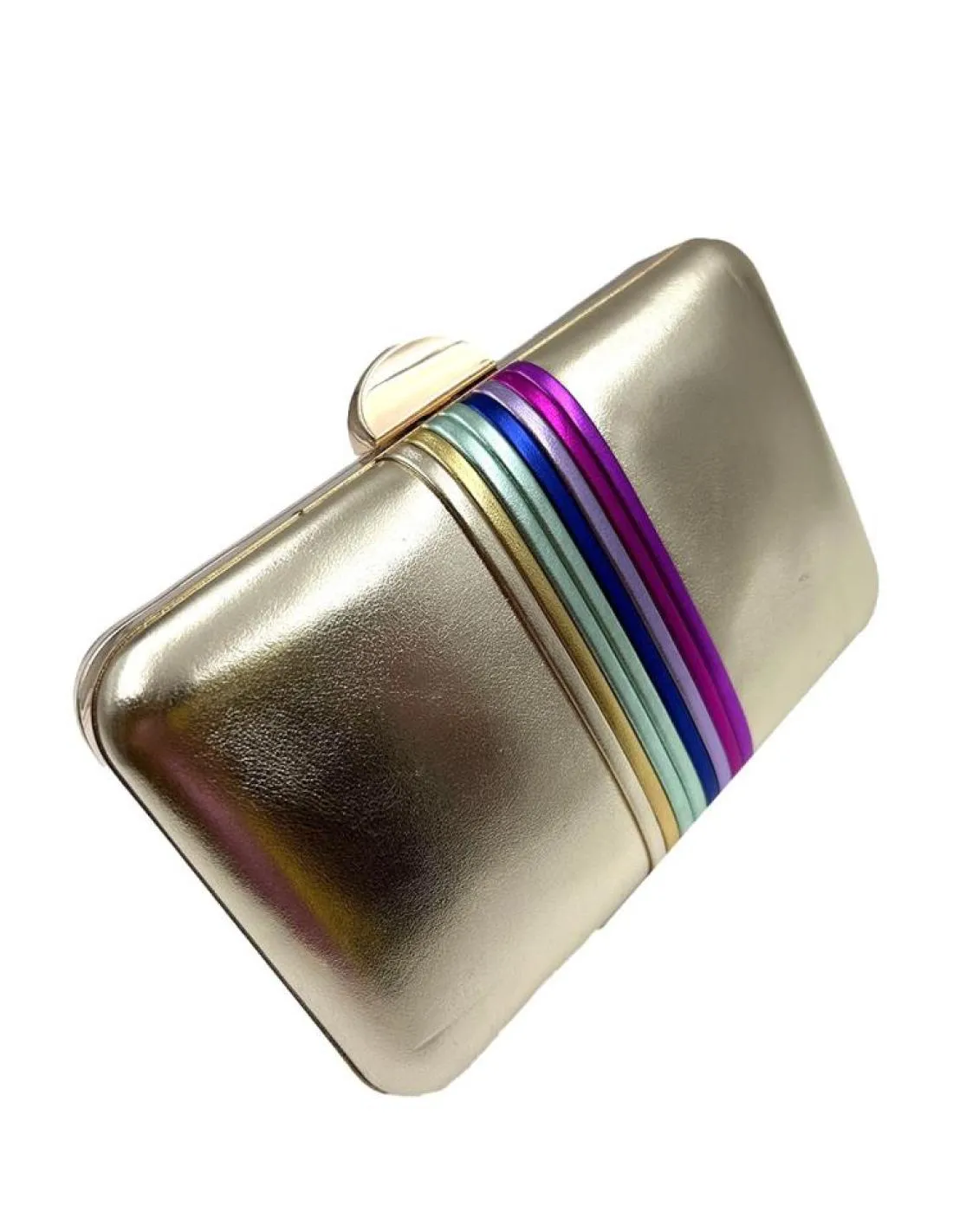 BOLSOS DORADOS DE FIESTA CON DETALLE BONITO EN MULTICOLOR