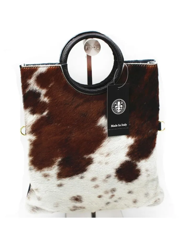 BOLSOS PIEL ONLINE PIEL DE POTRO VACA MARRON Y BLANCA