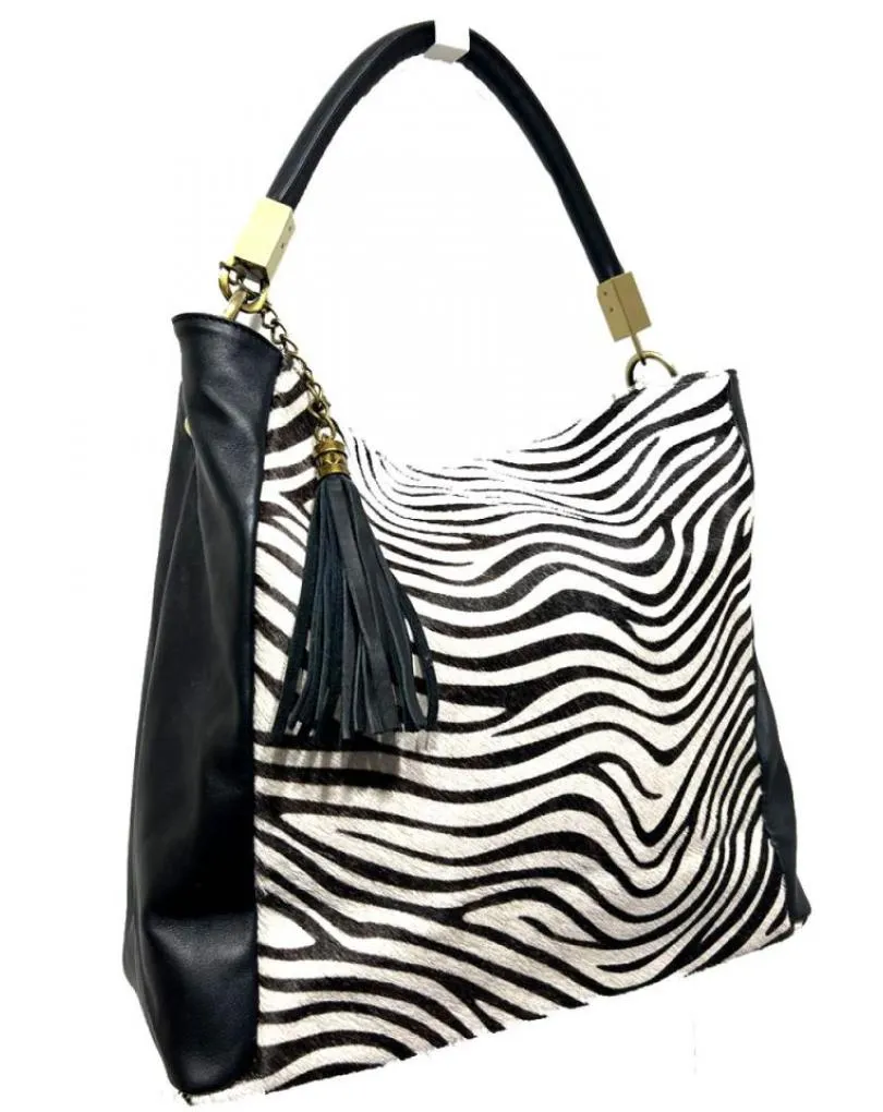 BOLSOS PIEL PARA MUJER ESTAMPADO ANIMAL PRINT BLACK & WHITE