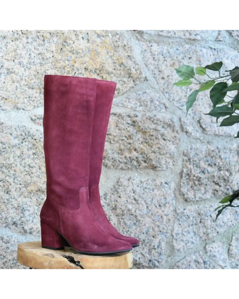 Bota de piel  burdeos de caña alta de piel CALMODA 7168