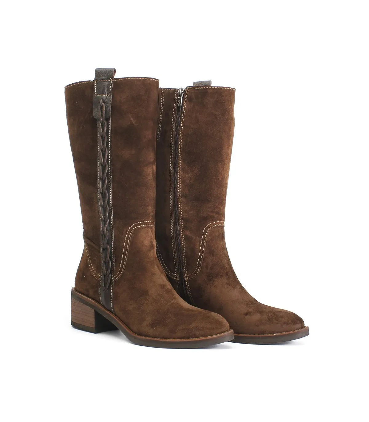 Bota en serraje marrón