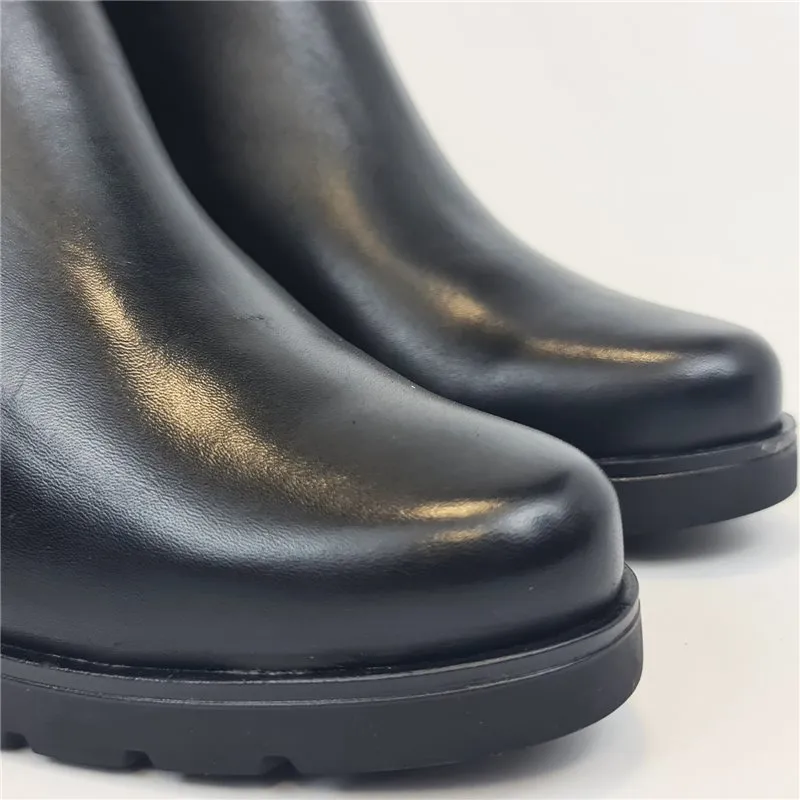 Botines Cómodos Tacón Recto Mujer Piel Cremallera LEURY16 Negro, de Desiree