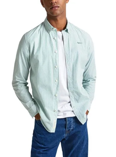 Camisa Pepe Jeans Peach Verde Para Hombre