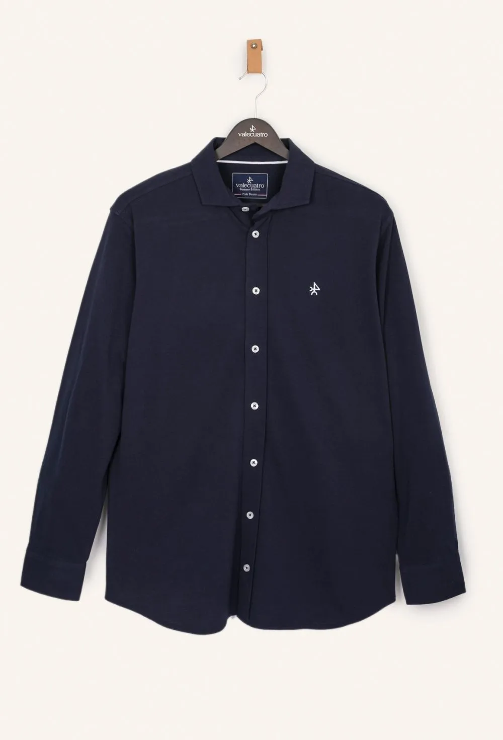 Camisa piqué color azul marino