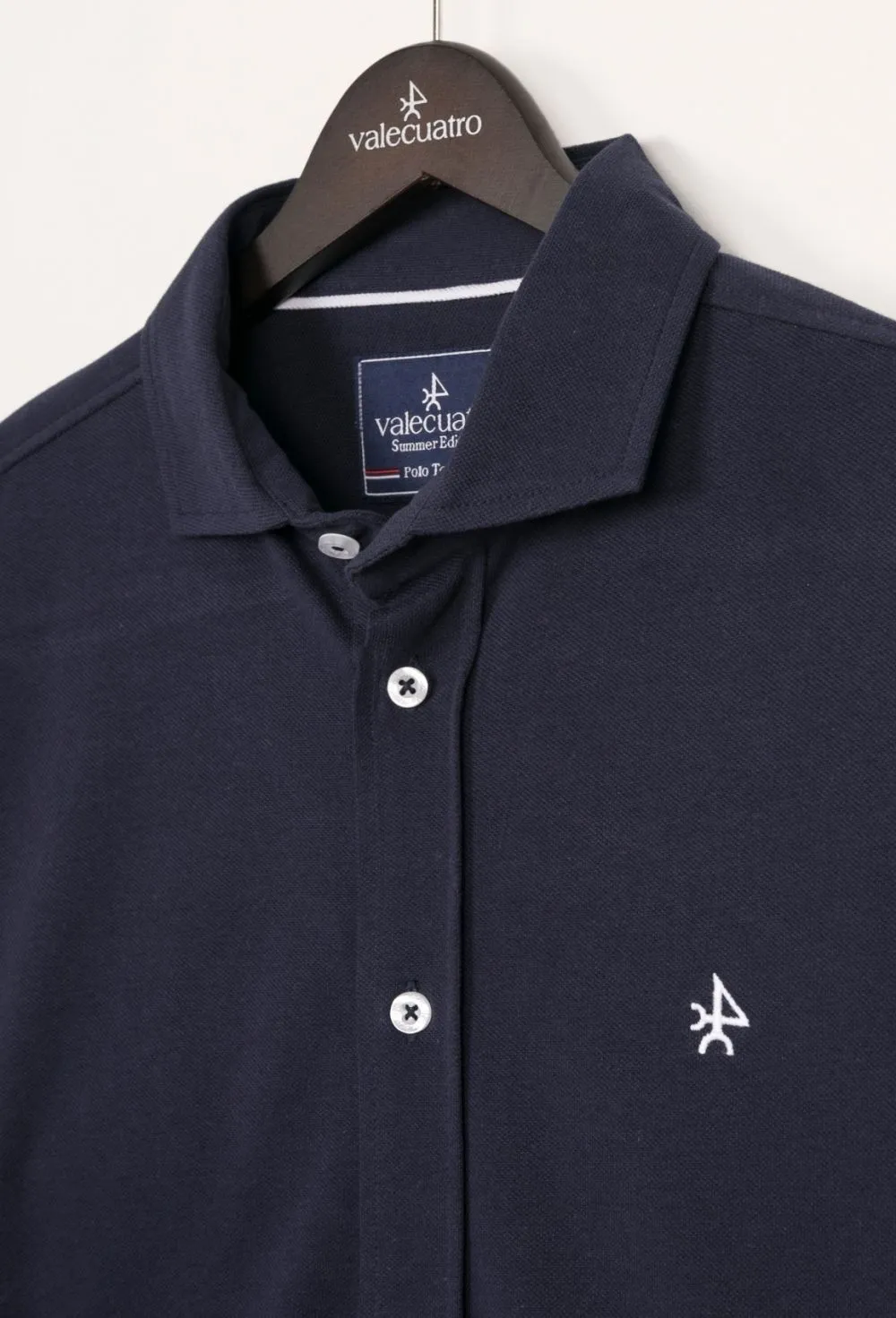 Camisa piqué color azul marino