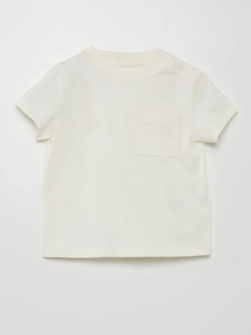 CAMISETA DE MANGA CORTA CON BOLSILLOS  BLANCO