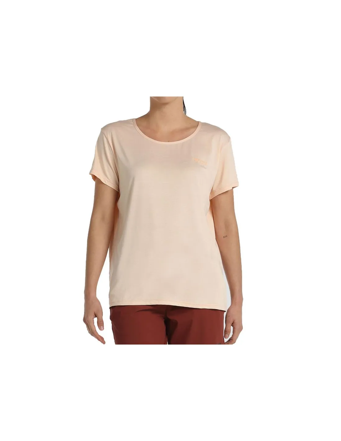 Camiseta de Montaña +8000 Acacia Naranja Pastel Bicolor Mujer