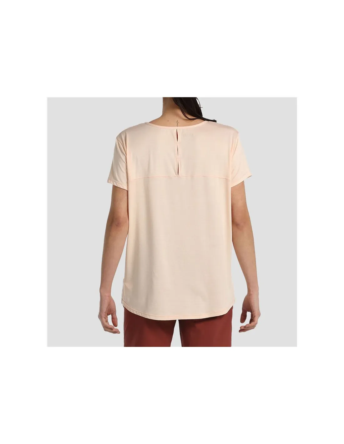 Camiseta de Montaña +8000 Acacia Naranja Pastel Bicolor Mujer