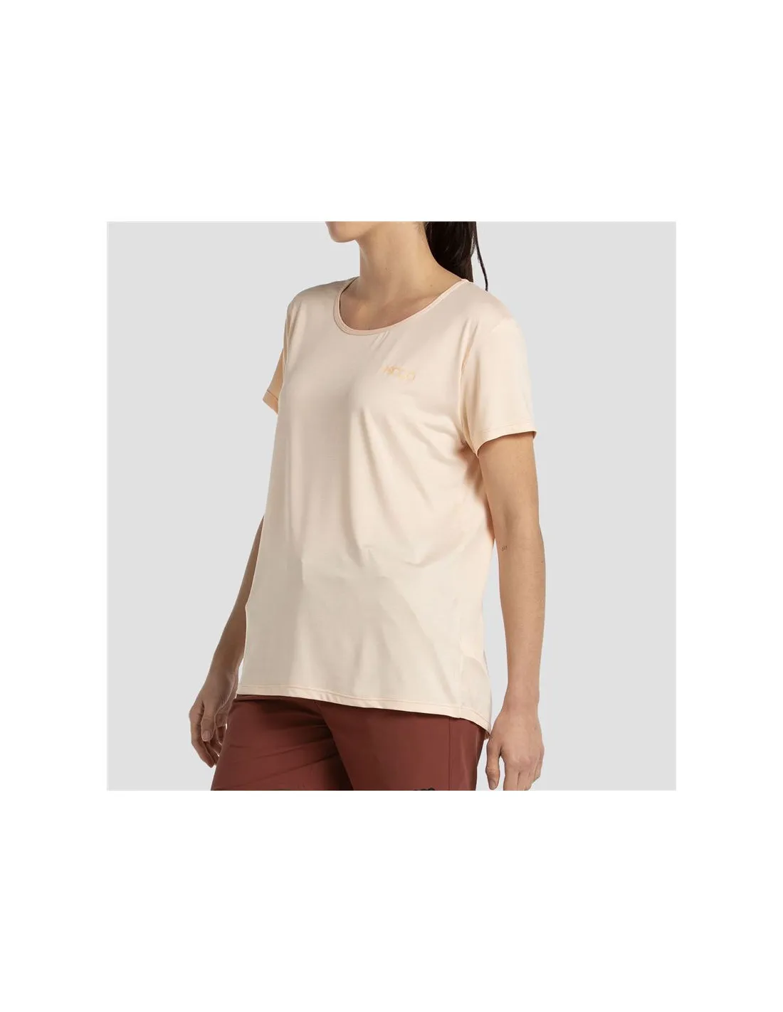 Camiseta de Montaña +8000 Acacia Naranja Pastel Bicolor Mujer