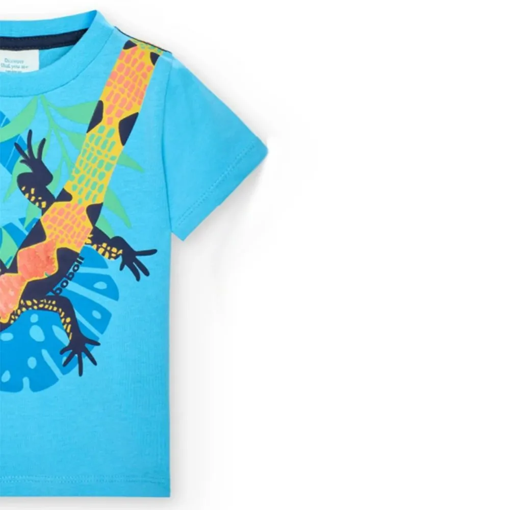 Camiseta punto de bebé niño Boboli 348050 TURQUESA CORDONETS