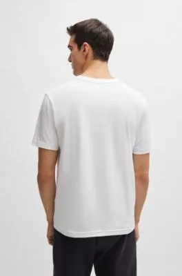 Camiseta regular fit de algodón elástico con ilustración de temporada