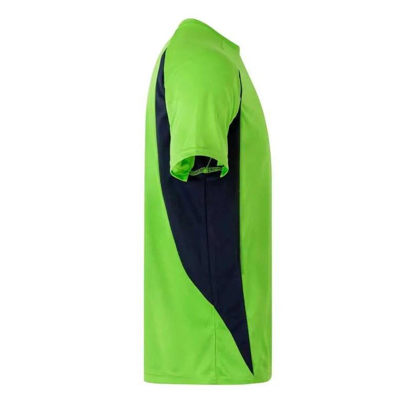 CAMISETA TéCNICA VERDE LIMA COMBINADA AZUL NAVY  VELILLA