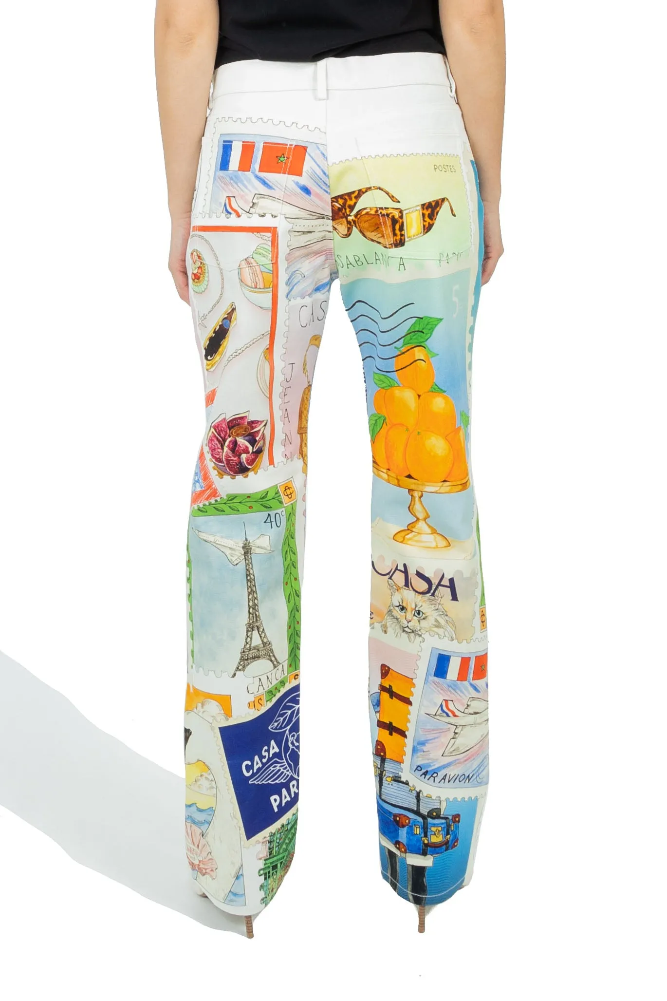 Casablanca W Printed Straight Leg Jeans Souvenirs De Vacances