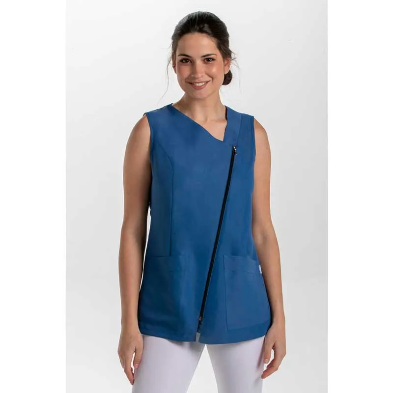 CASACA SIN MANGAS DE MICROFIBRA AZUL DIAGONAL  DYNEKE