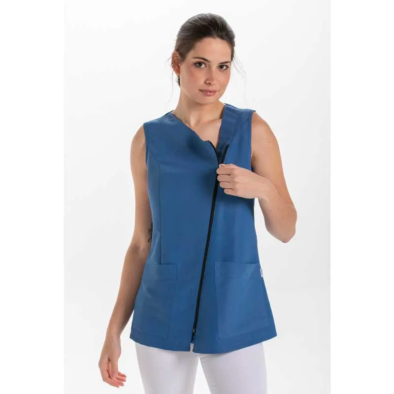 CASACA SIN MANGAS DE MICROFIBRA AZUL DIAGONAL  DYNEKE