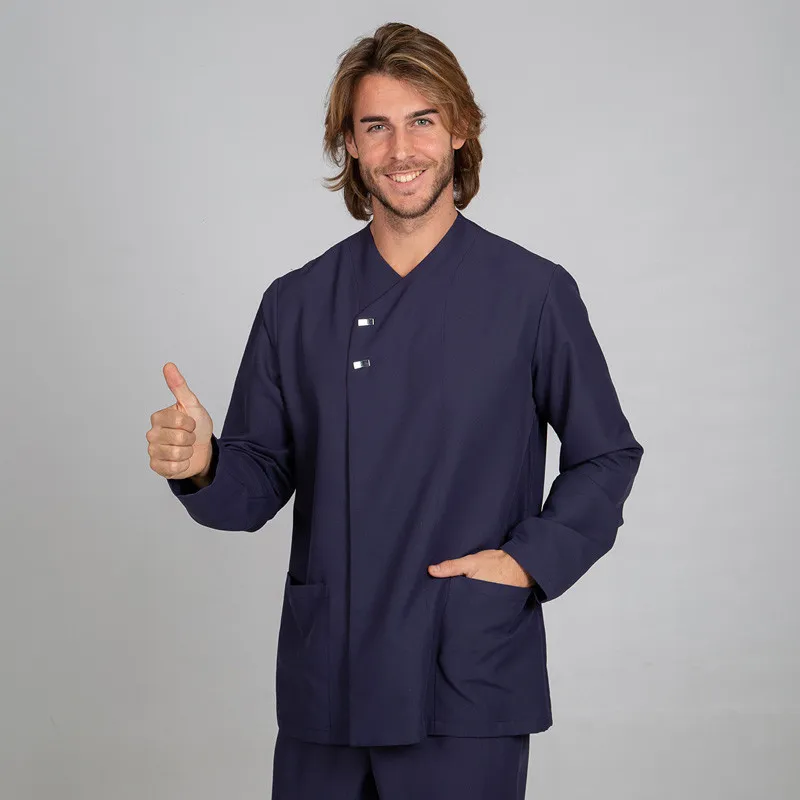 CHAQUETA LABORAL FABIáN DE MICROFIBRA AZUL MARINO  GARY'S
