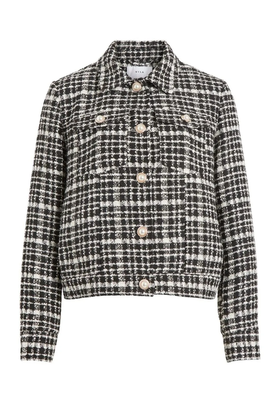 Chaqueta tweed Viclema negro
