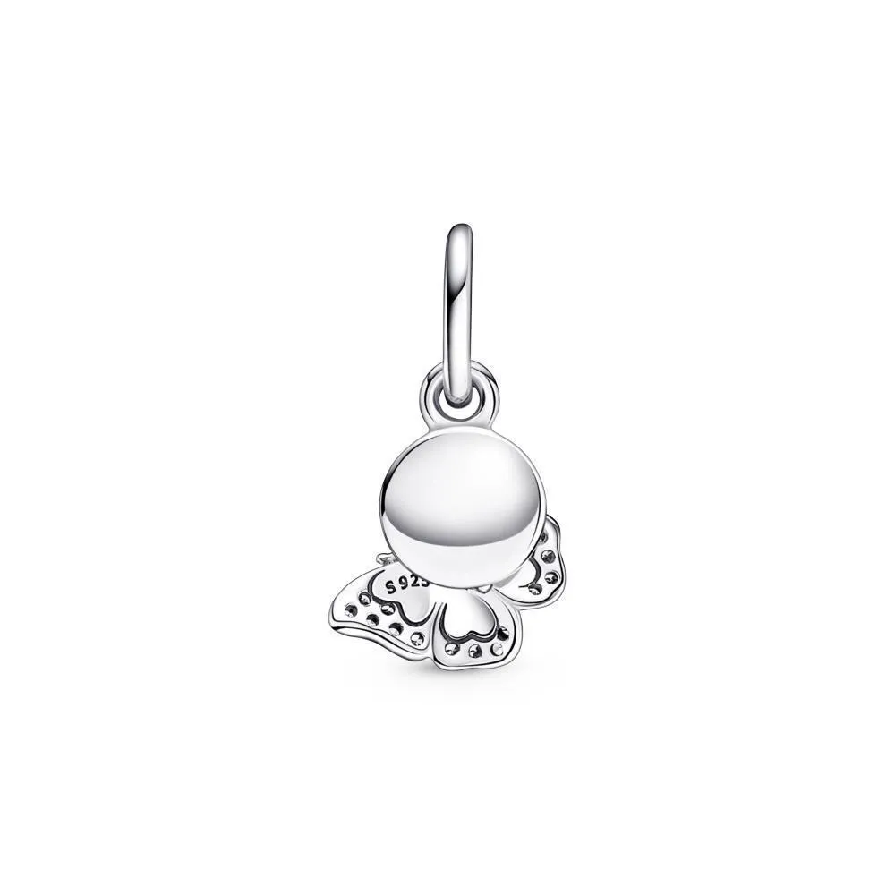 Charm Colgante Doble en plata de ley Mariposa Azul & Cita