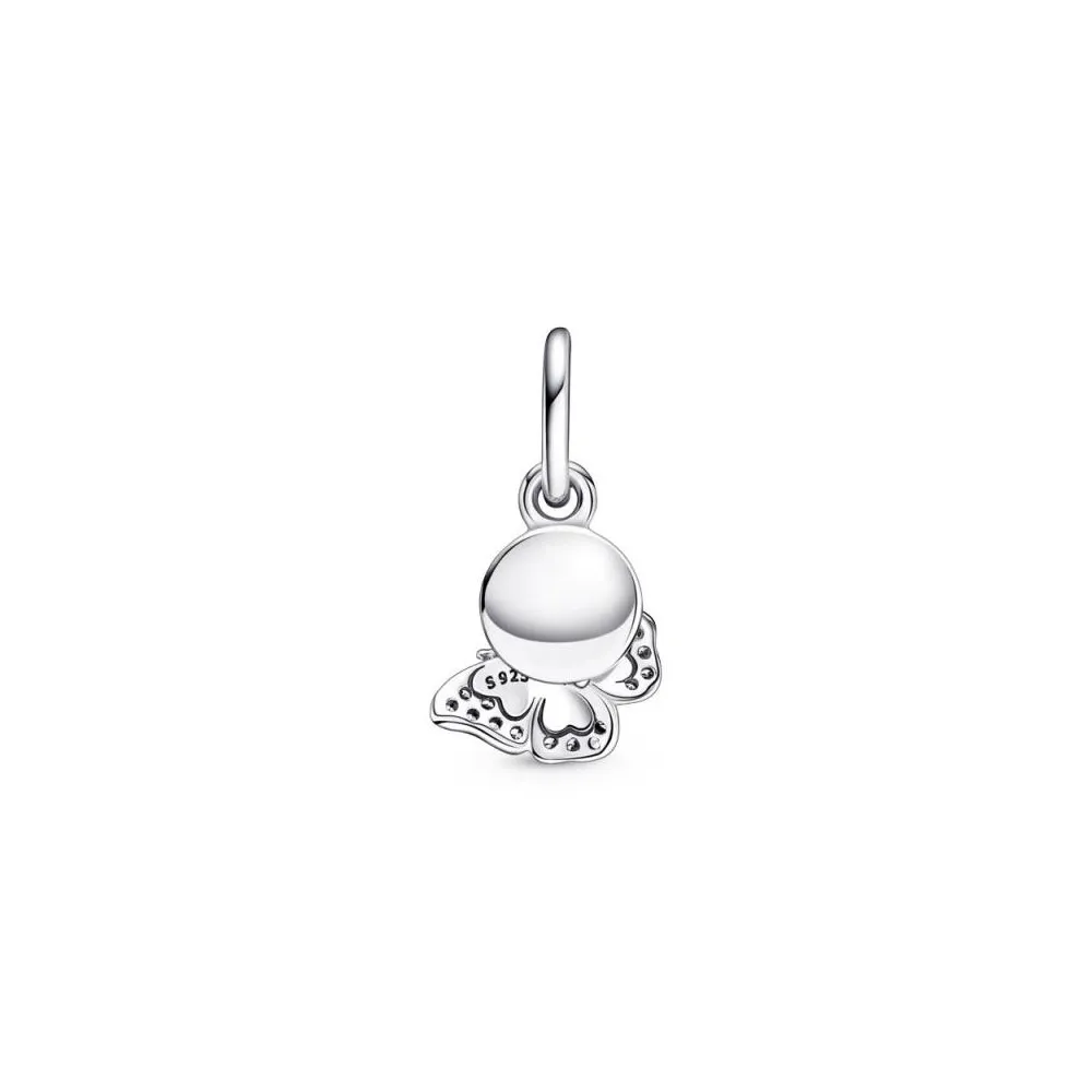 Charm Colgante Doble en plata de ley Mariposa Azul & Cita
