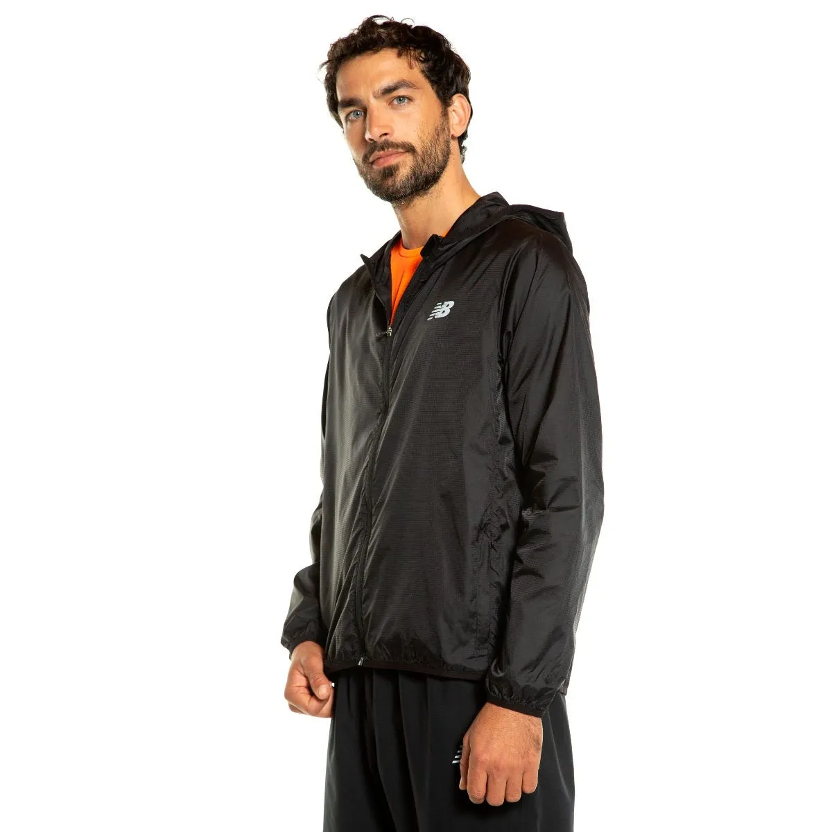 Cortaviento Running Hombre New Balance Empacable Negro