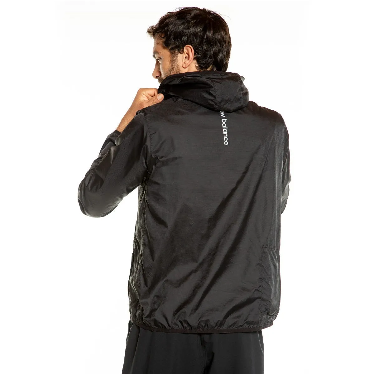 Cortaviento Running Hombre New Balance Empacable Negro