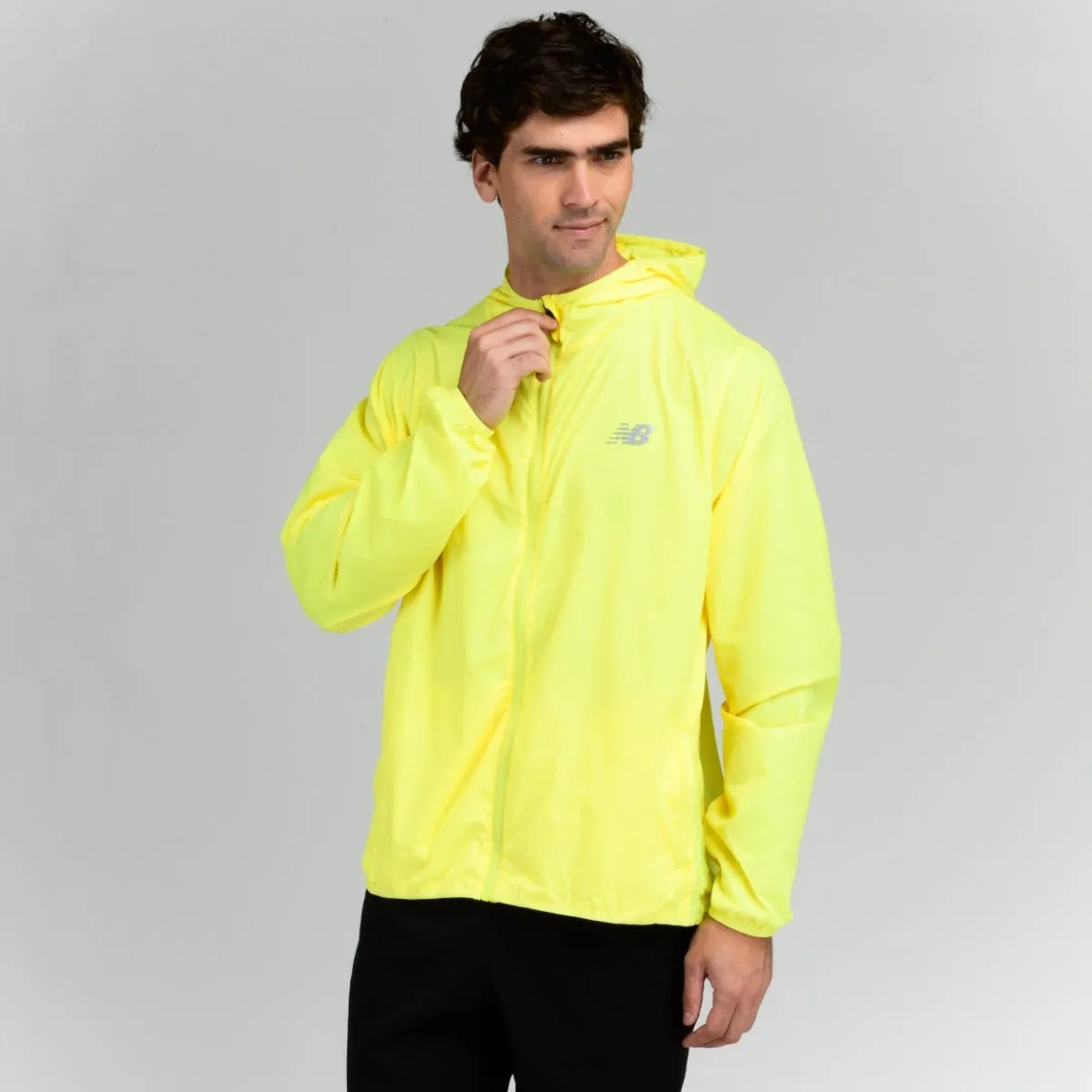 Cortavientos Running Hombre New Balance Empacable Amarillo