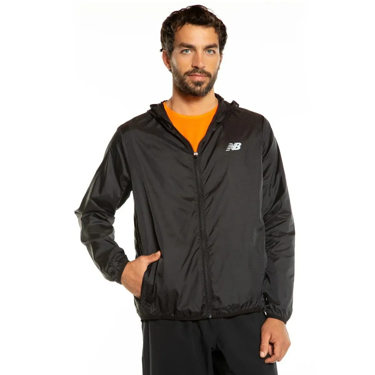 Cortavientos Running Hombre New Balance Empacable Negro
