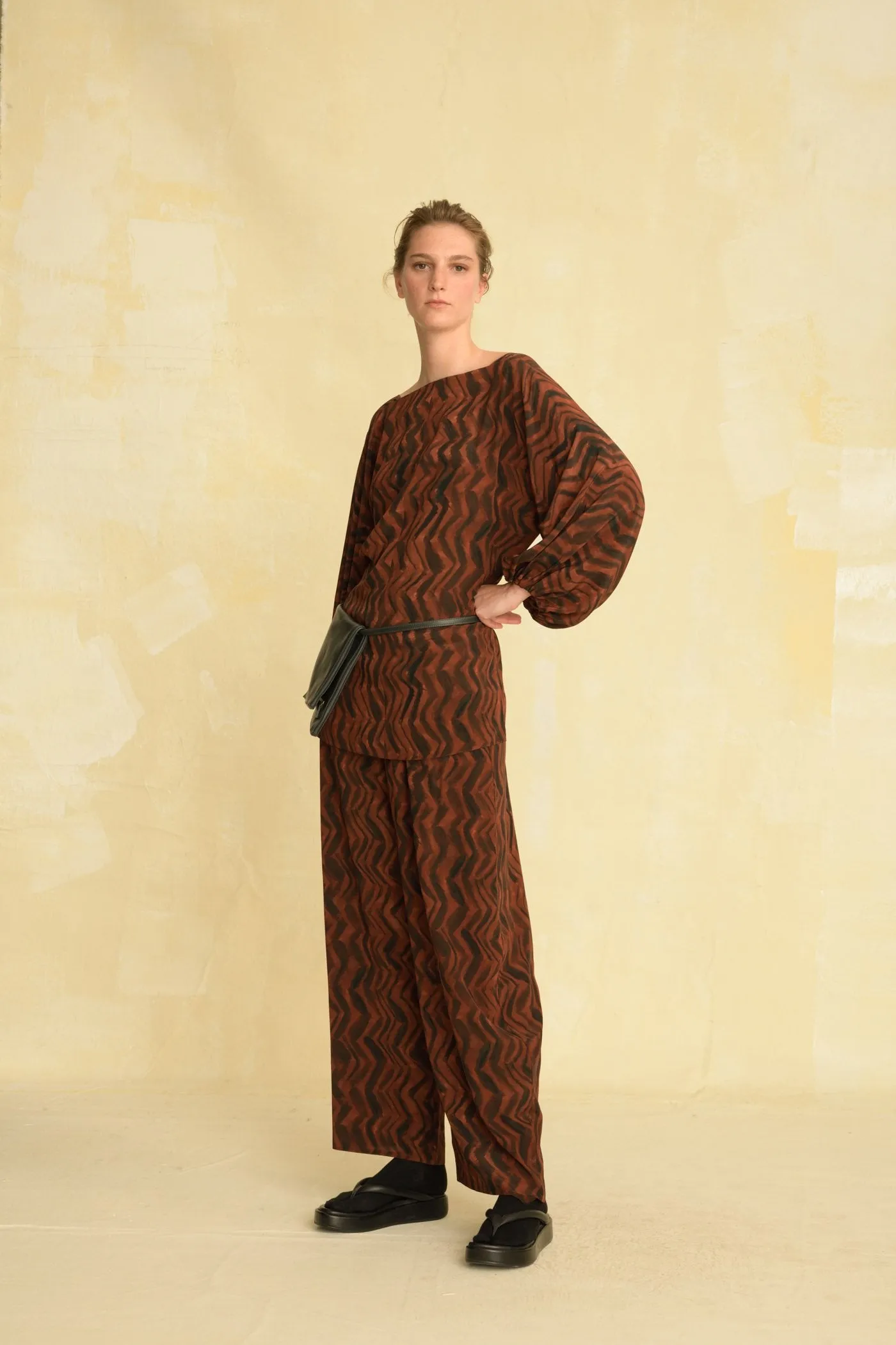 Debora, printed silk blouse