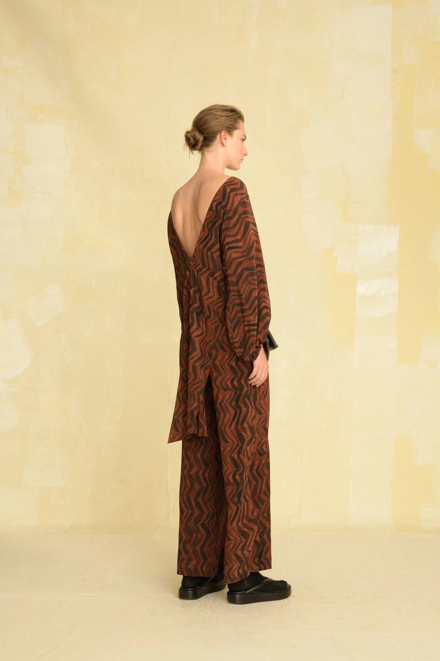 Debora, printed silk blouse