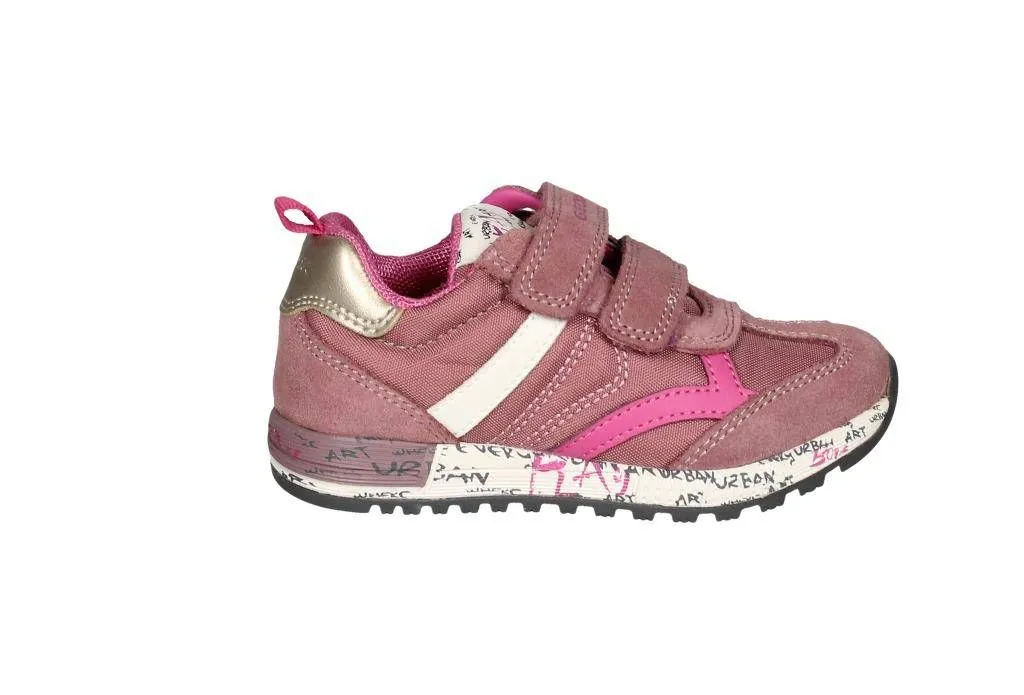 Deportivo Nobuck/nilon Rosa Talon Piel Plata Piso Letras