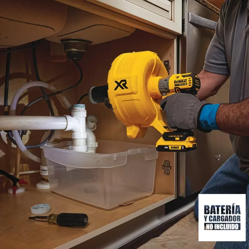 Destapador de tuberias 20V Xr Capacidad maxima Cable 10.6 m Baretool (Sin Bateria / Sin cargador) Dewalt DCD200B