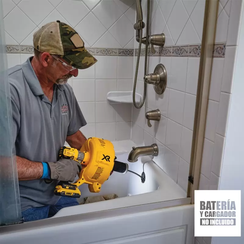 Destapador de tuberias 20V Xr Capacidad maxima Cable 10.6 m Baretool (Sin Bateria / Sin cargador) Dewalt DCD200B