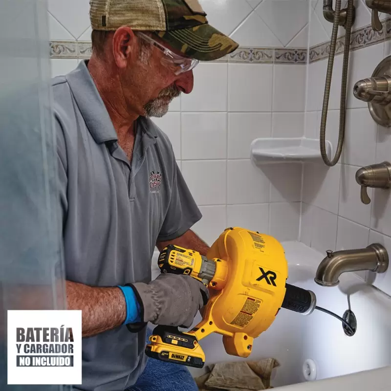 Destapador de tuberias 20V Xr Capacidad maxima Cable 10.6 m Baretool (Sin Bateria / Sin cargador) Dewalt DCD200B
