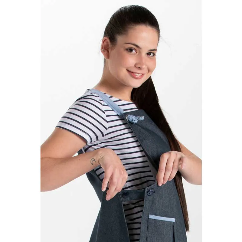 ESTOLA TEJANA DETALLE AZUL CON BOTONES LATERALES  DYNEKE