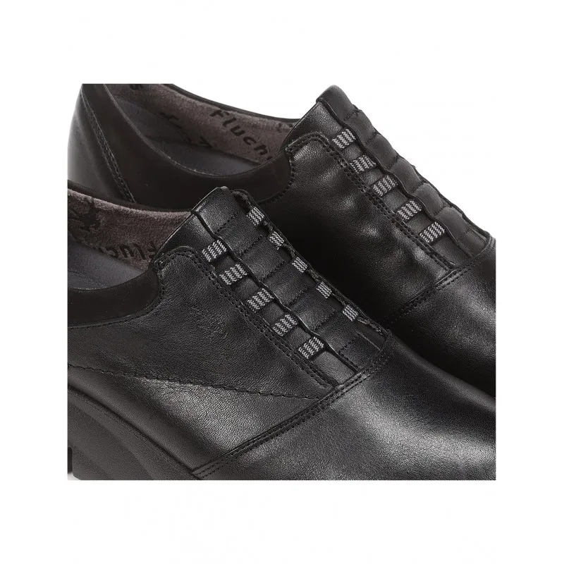 FLUCHOS Bona F1357 Negro y marrón Zapato elásticos plataforma mujer