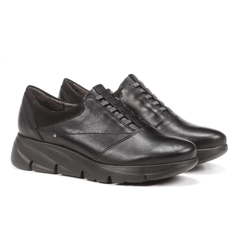 FLUCHOS Bona F1357 Negro y marrón Zapato elásticos plataforma mujer