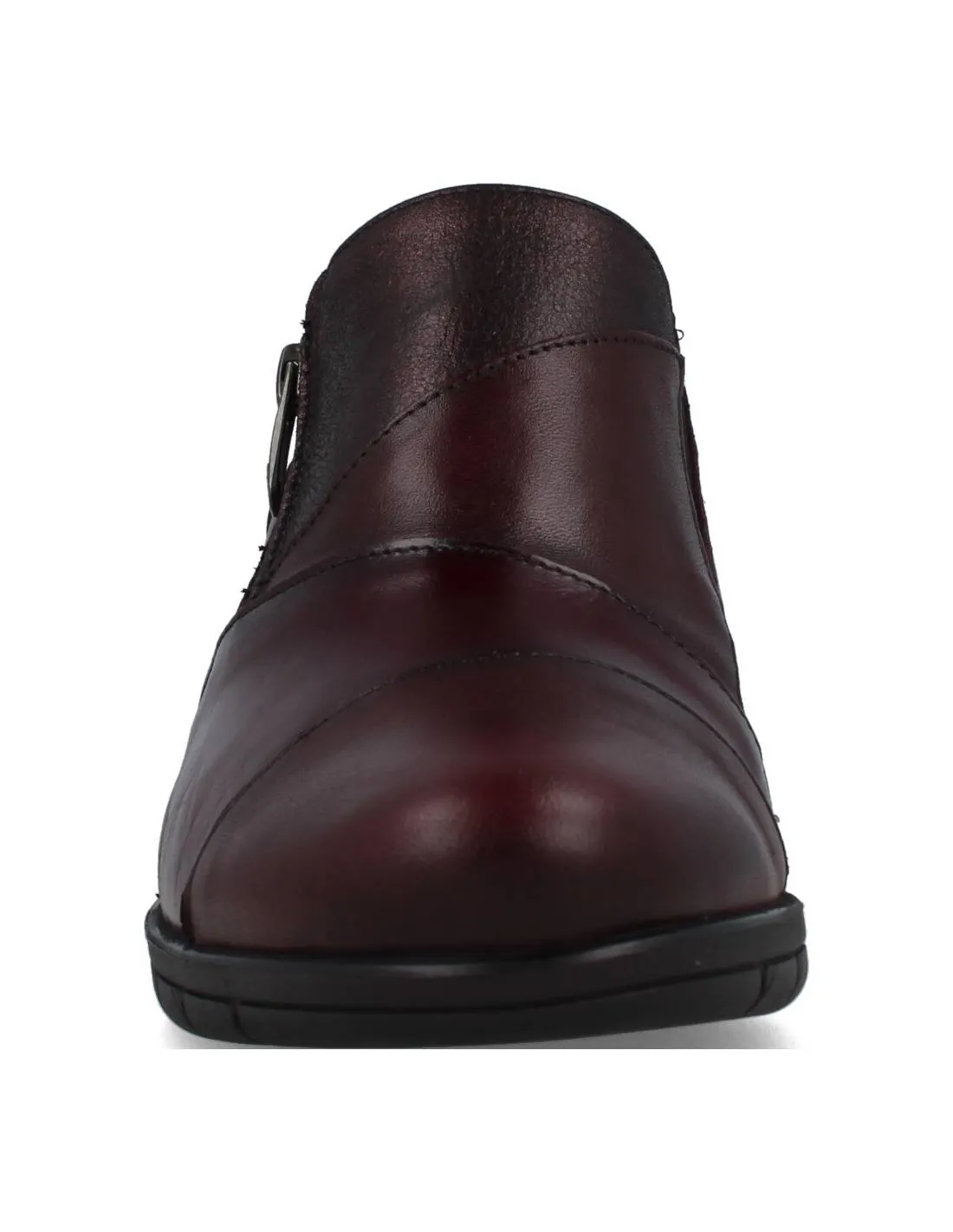 FLUCHOS  ZAPATO PIEL TACóN CREMALLERA SUGAR BURDEOS
