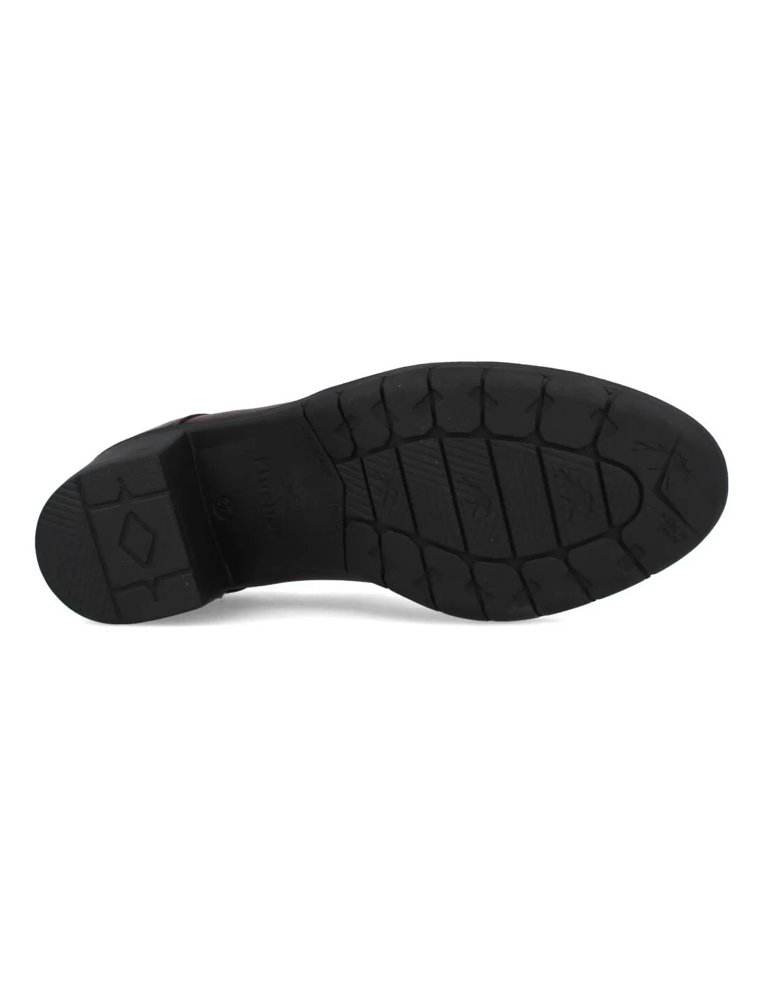 FLUCHOS  ZAPATO PIEL TACóN CREMALLERA SUGAR BURDEOS