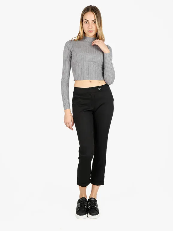 Frenetika Pantalón clásico de mujer de pernera recta con puño al final.