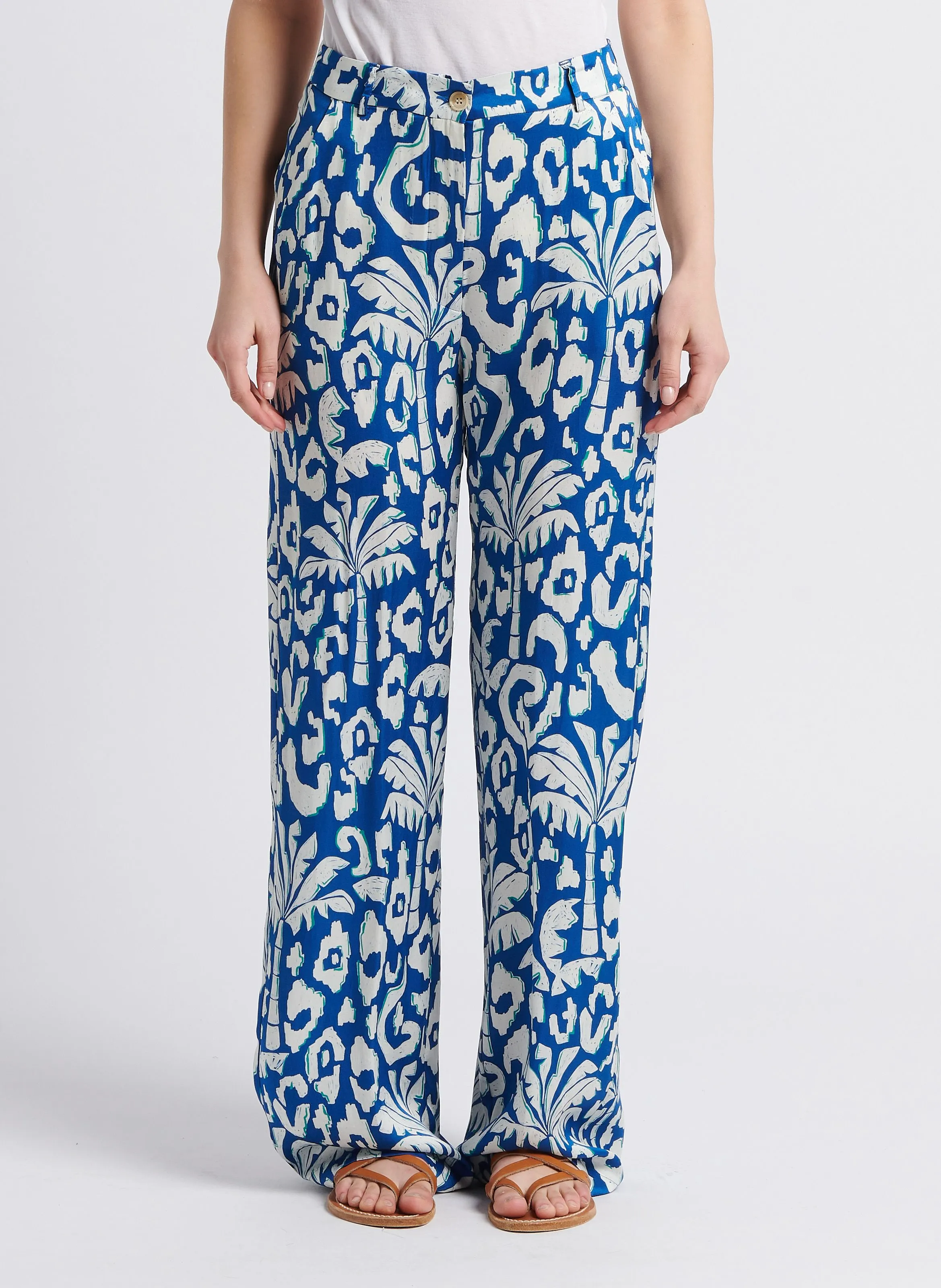 HARTFORD POSITANO  PANTALóN VAPOROSO ESTAMPADO EN AZUL