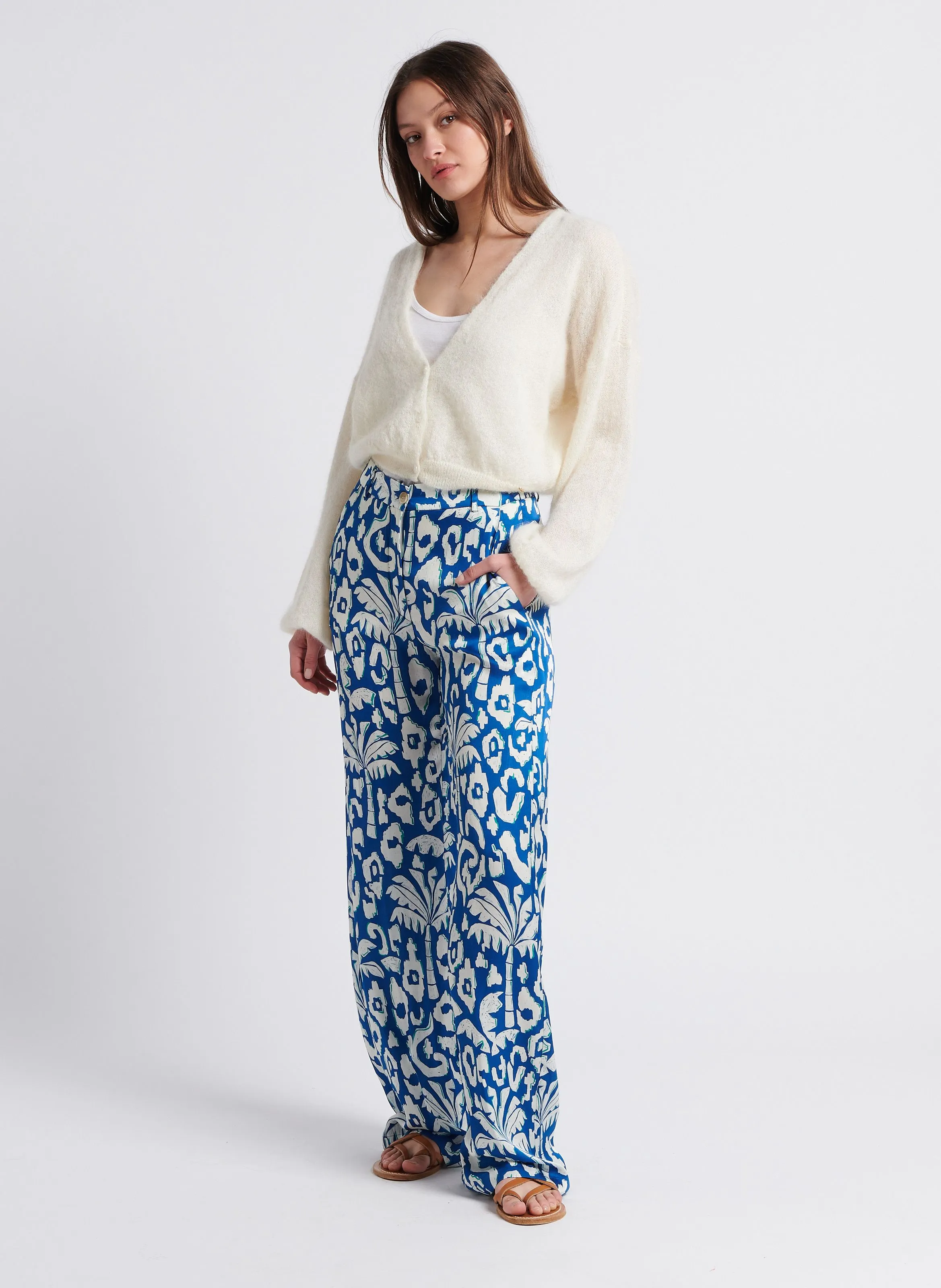 HARTFORD POSITANO  PANTALóN VAPOROSO ESTAMPADO EN AZUL